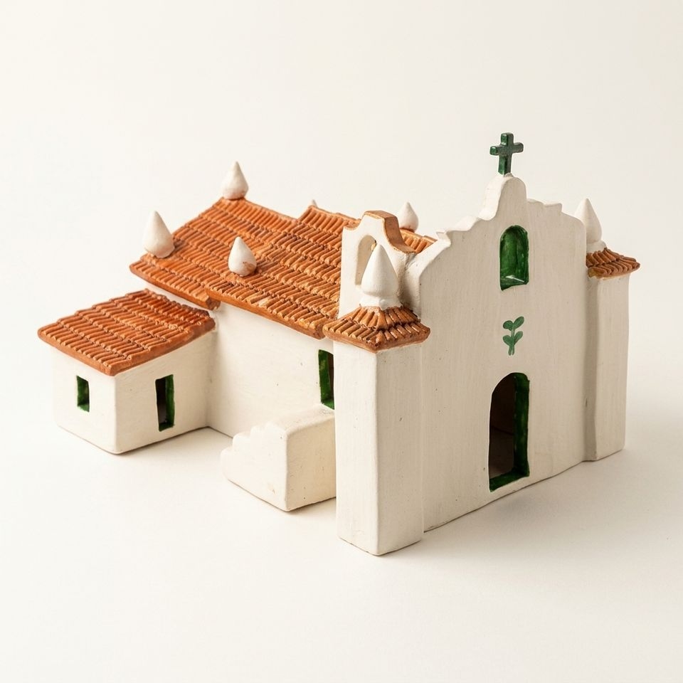 Igreja do Quadrado de Trancoso em cerâmica, tamanho GG e versão luminária